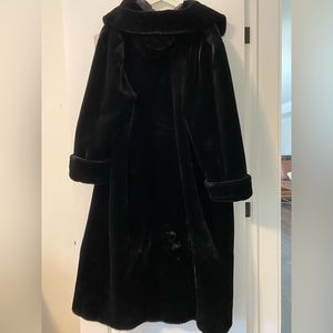 Vintage Pennington Floor Length Fur Coat With Hood